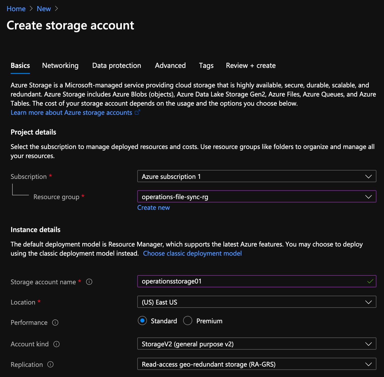 storageAccount